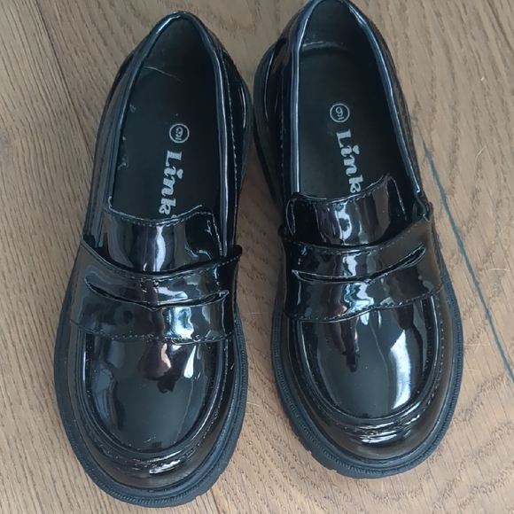 Link Kids Shiny Black Dress Shoes - Picture 1 of 5